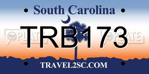 TRB173 South Carolina License Plate