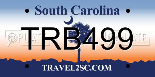 TRB499 South Carolina License Plate