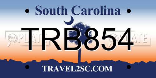 TRB854 South Carolina License Plate