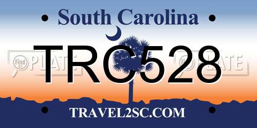 TRC528 South Carolina License Plate