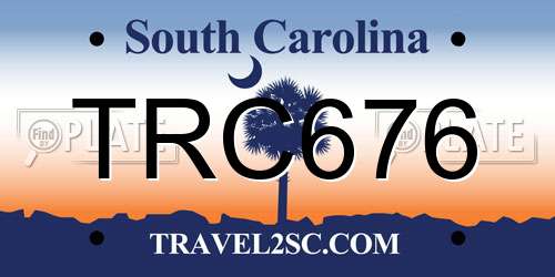 TRC676 South Carolina License Plate