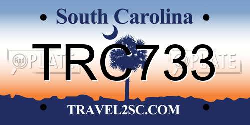 TRC733 South Carolina License Plate