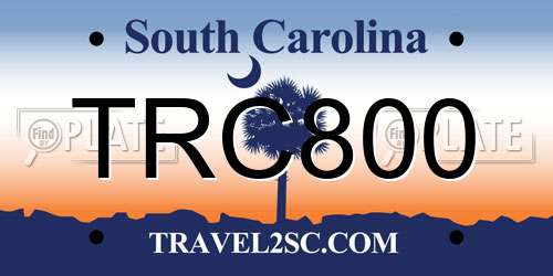 TRC800 South Carolina License Plate
