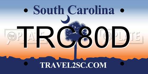 TRC80D South Carolina License Plate
