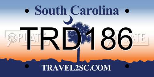 TRD186 South Carolina License Plate