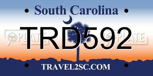 TRD592 South Carolina License Plate