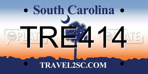 TRE414 South Carolina License Plate
