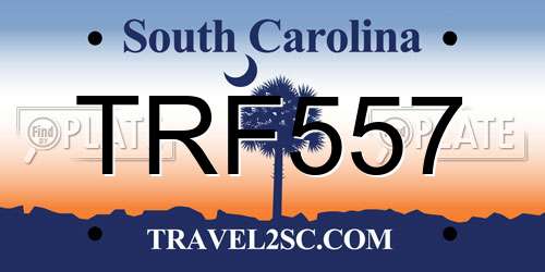 TRF557 South Carolina License Plate
