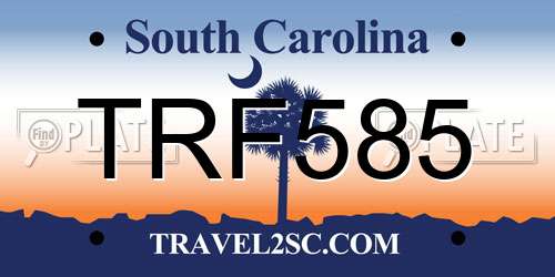 TRF585 South Carolina License Plate