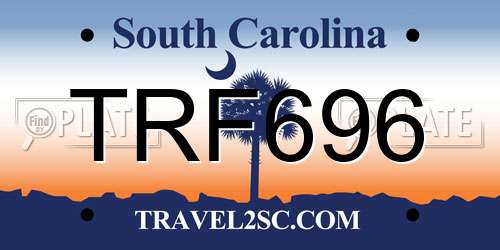 TRF696 South Carolina License Plate