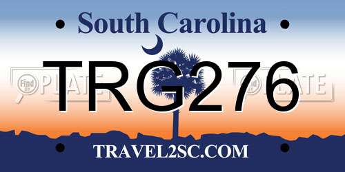 TRG276 South Carolina License Plate