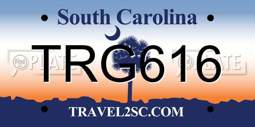 TRG616 South Carolina License Plate