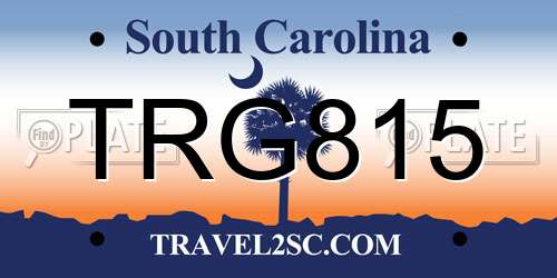 TRG815 South Carolina License Plate