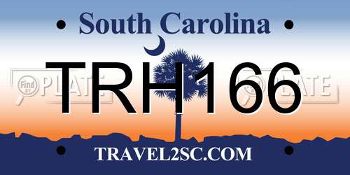 TRH166 South Carolina License Plate