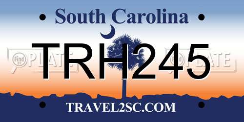TRH245 South Carolina License Plate