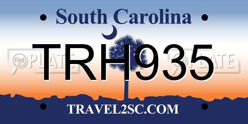 TRH935 South Carolina License Plate