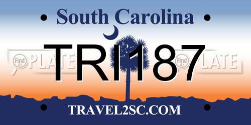 TRI187 South Carolina License Plate