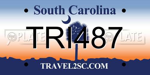 TRI487 South Carolina License Plate
