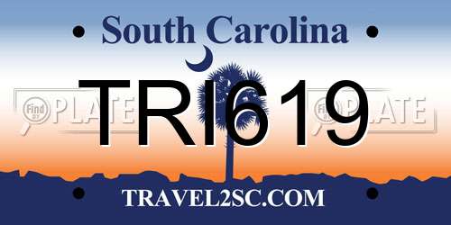 TRI619 South Carolina License Plate