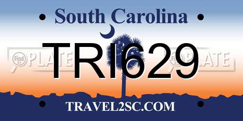 TRI629 South Carolina License Plate
