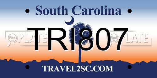 TRI807 South Carolina License Plate