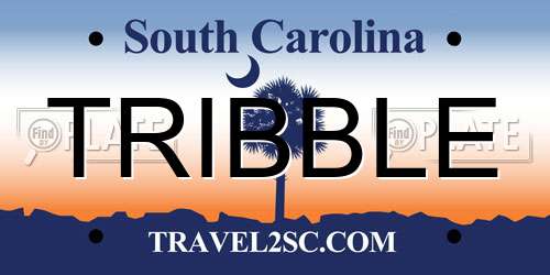 TRIBBLE South Carolina License Plate