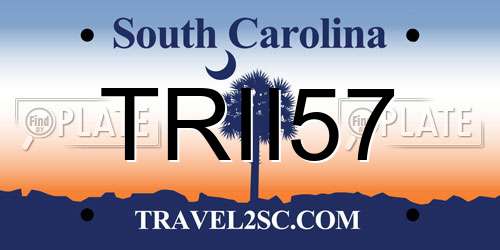 TRII57 South Carolina License Plate