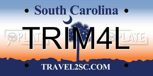 TRIM4L South Carolina License Plate