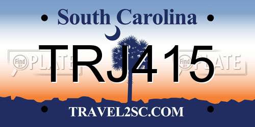 TRJ415 South Carolina License Plate