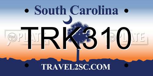TRK310 South Carolina License Plate