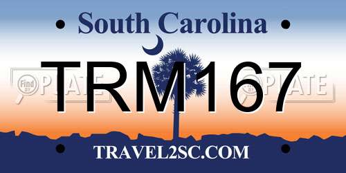 TRM167 South Carolina License Plate
