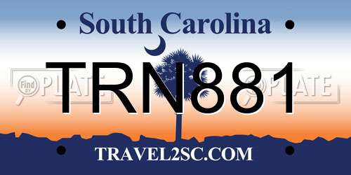 TRN881 South Carolina License Plate