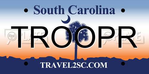 TROOPR South Carolina License Plate