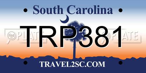 TRP381 South Carolina License Plate
