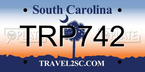 TRP742 South Carolina License Plate