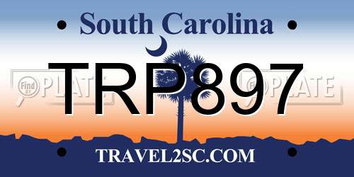 TRP897 South Carolina License Plate