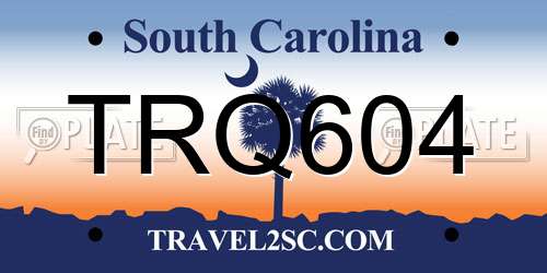 TRQ604 South Carolina License Plate