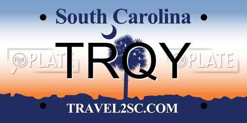 TRQY South Carolina License Plate