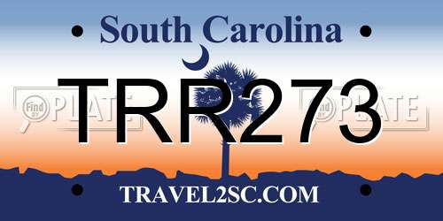 TRR273 South Carolina License Plate