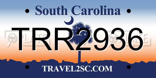 TRR2936 South Carolina License Plate