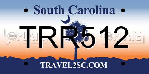 TRR512 South Carolina License Plate