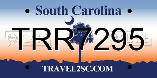 TRR7295 South Carolina License Plate