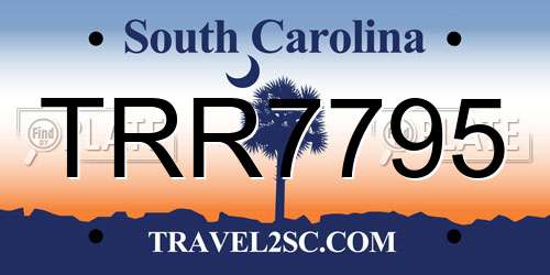 TRR7795 South Carolina License Plate