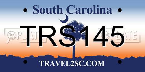 TRS145 South Carolina License Plate