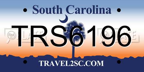 TRS6196 South Carolina License Plate