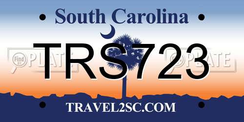 TRS723 South Carolina License Plate