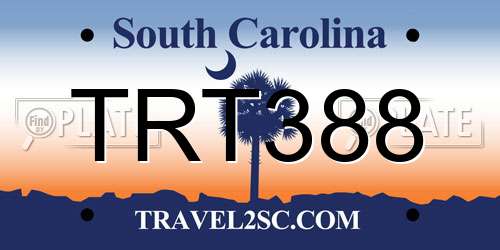 TRT388 South Carolina License Plate