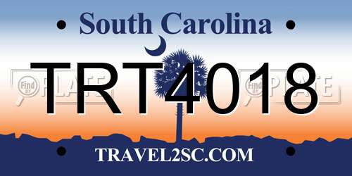 TRT4018 South Carolina License Plate