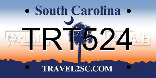 TRT524 South Carolina License Plate