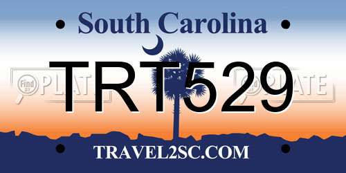 TRT529 South Carolina License Plate